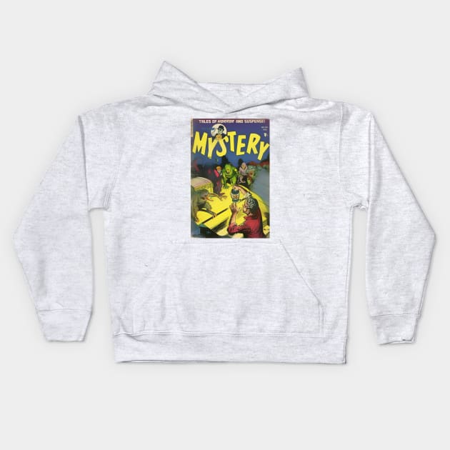 Pulp Horror Mr. Mystery Kids Hoodie by Psychosis Media